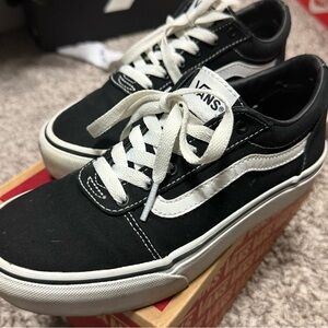 Vans Classic Black and White Canvas Platform Shoes